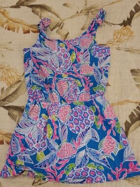 Lilly Kids Romper Floral Print with Pink & Green Accents